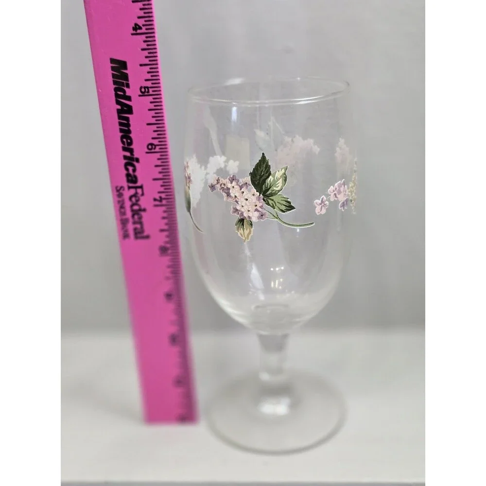 Martha Stewart Everyday Goblets Set New Box Vintage Cottagecore Flower Glasses